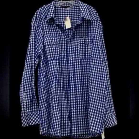 Rocawear Men’s Blue/White Checkered Western Style, LS, Snap Front Shirt,NWT 4X - Picture 2 of 15